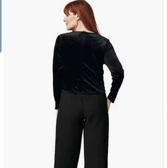 Jessica London Size 16 Velvet/Crepe Jumpsuit - Picture 2 of 3